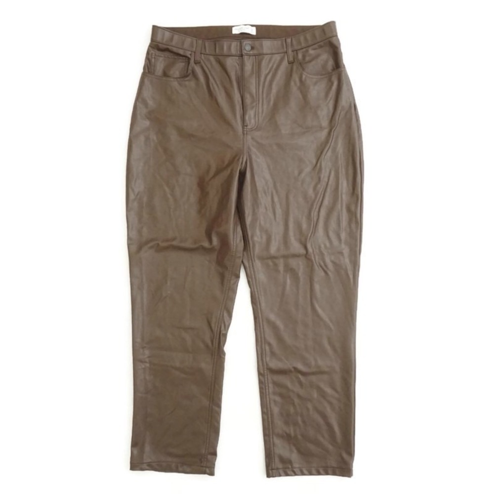 Abercrombie Fitch 90s Straight Ultra High Rise Faux Leather Pants 34 Curve Love